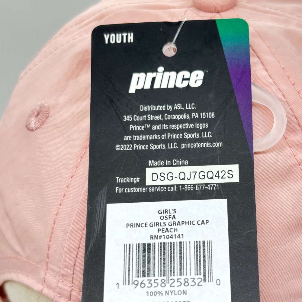 NEW Prince Girls Youth Tennis Hat OS Pink See Ya On The Court Graphic Cap - Picture 8 of 8